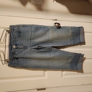 Style & Co High Cuffed Denim Capris With Studded Cuff